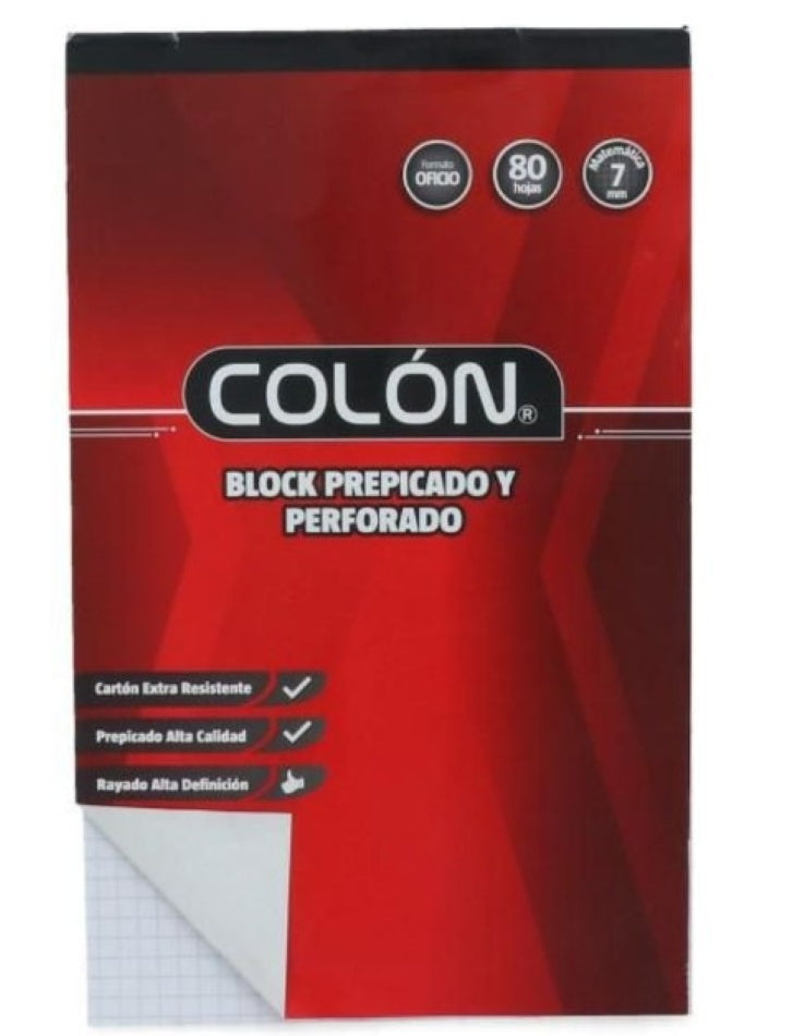 Block Oficio Matematcas 7 Mm 80 Hojas
