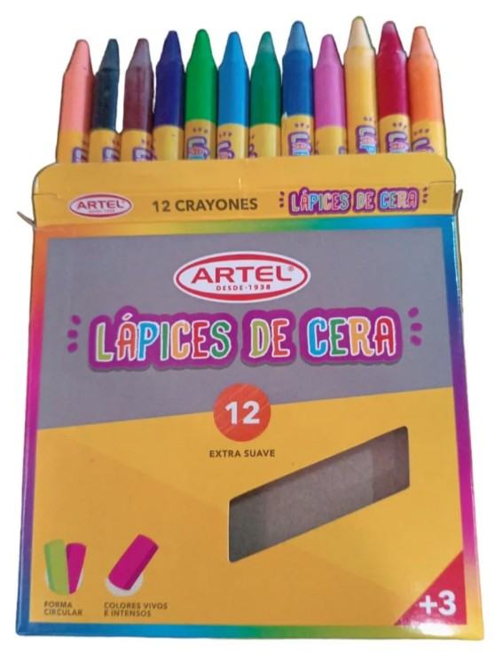 Lapices de Cera 12 Unidades Artel