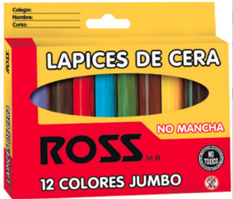 Lapices de Cera 12 Unidades Jumbo Ross