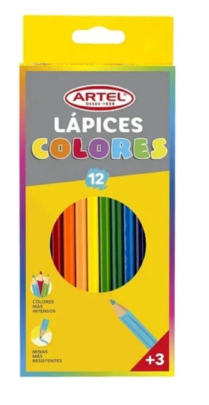 Lapices de Color 12 Unidades Artel