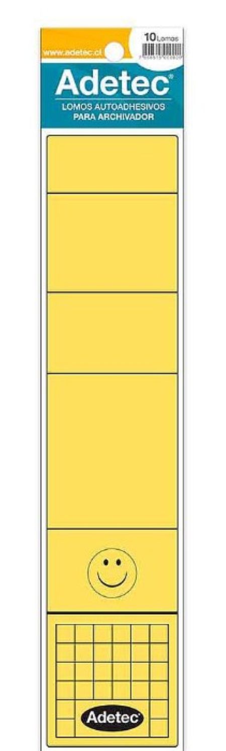Lomos Autoadhesivos para Archivador Amarillo