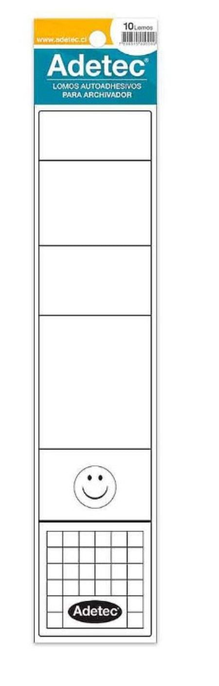 Lomos Autoadhesivos para Archivador Blanco