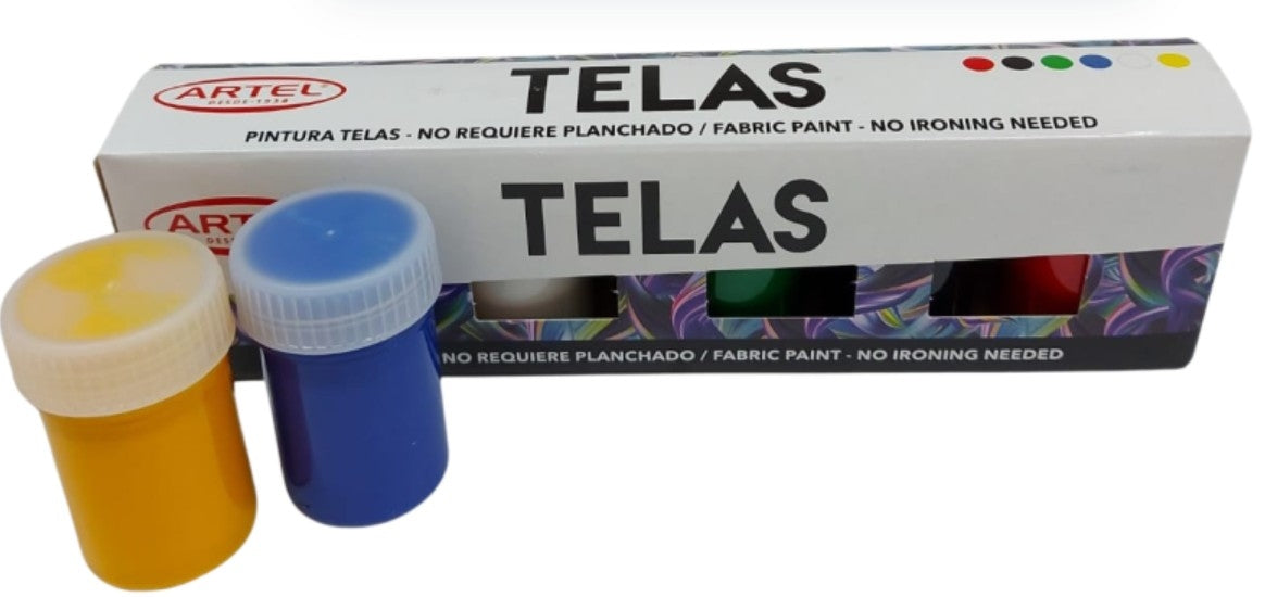 Caja de Pintura de Telas 6 Colores